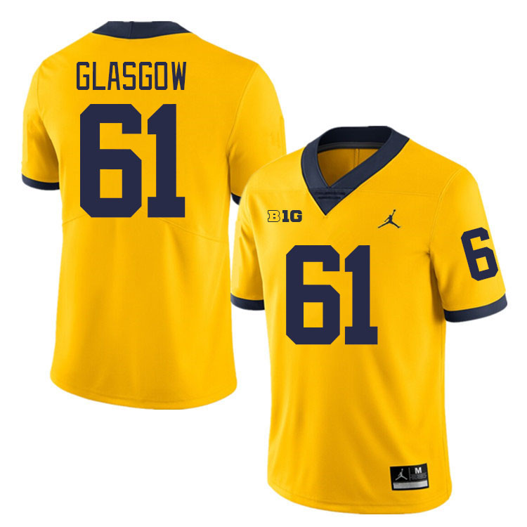 Graham Glasgow Michigan Jersey,Michigan Wolverines #61 Graham Glasgow Jersey Youth-Maize